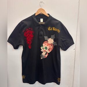 Y2K Ed Hardy by Christian Audigier Men’s Polo Style Graphic Shirt XXL fits Large